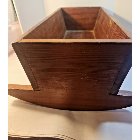 Vintage Wood Doll Cradle Bed Rocker Primitive Rustic Hand Made 15" x 7" x 5.5" - Picture 2 of 9